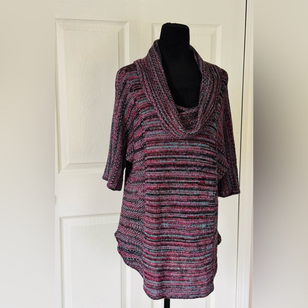 Women's Striped Cowl Neck Sweater